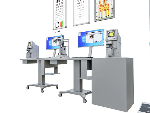 병원 눈 테스트 Snellen 차트 장비 3D 모델