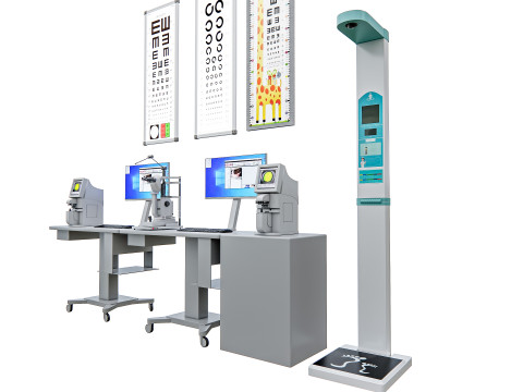 Hospital Eye Testing Snellen Chart Equipments 3D Model