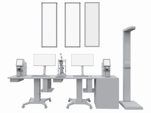 Hospital Eye Testing Snellen Chart Equipments 3D Model