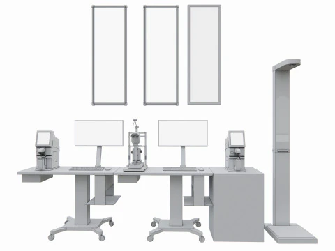 병원 눈 테스트 Snellen 차트 장비 3D 모델