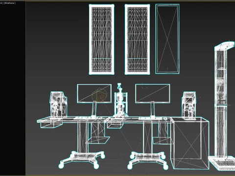 병원 눈 테스트 Snellen 차트 장비 3D 모델
