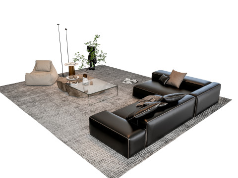 Sofa Coffee table sofa combination 000 3D मॉडल