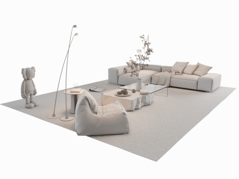 Sofa Coffee table sofa combination 000 3D मॉडल