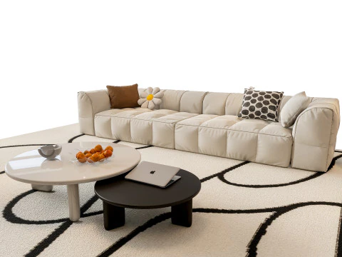 Divano Combinazione divano tavolino 01 Modello 3D