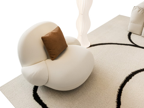 Sofa Coffee table sofa combination 01 3D Model