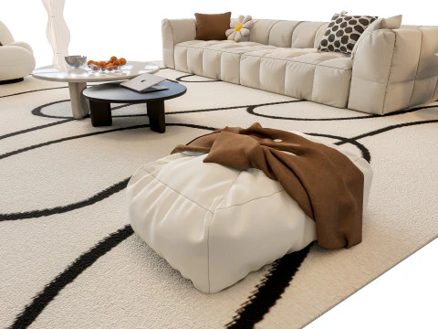 Divano Combinazione divano tavolino 01 Modello 3D