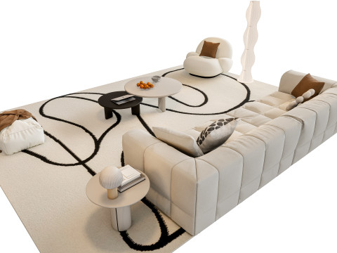 Sofa Coffee table sofa combination 01 3D Model