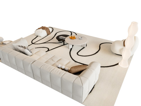 Sofa Coffee table sofa combination 01 3D Model