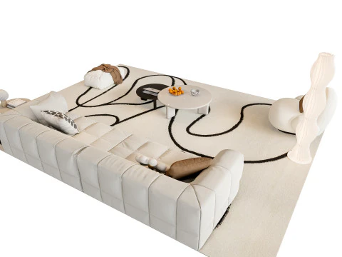 Divano Combinazione divano tavolino 01 Modello 3D