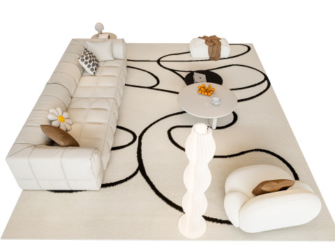 Sofa Coffee table sofa combination 01 3D Model