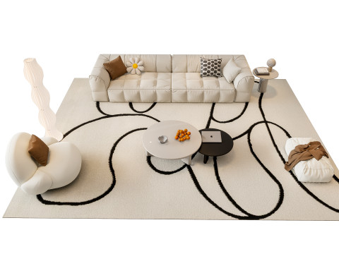 Sofa Coffee table sofa combination 01 3D Model