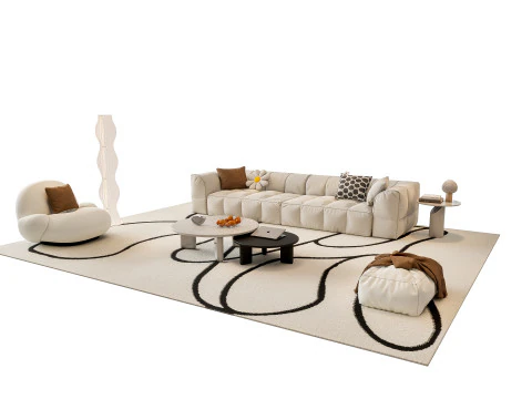 Divano Combinazione divano tavolino 01 Modello 3D