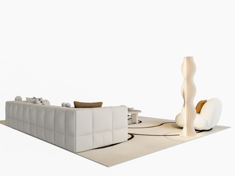 Sofa Coffee table sofa combination 01 3D Model