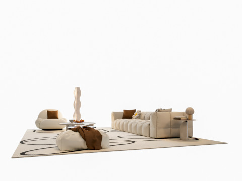 Sofa Coffee table sofa combination 01 3D Model