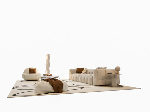 Divano Combinazione divano tavolino 01 Modello 3D