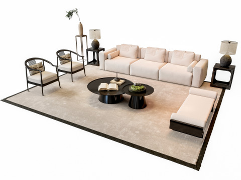 Sofa Coffee table sofa combination 1 3D Model