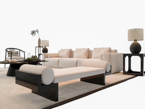 Sofa Coffee table sofa combination 1 3D मॉडल