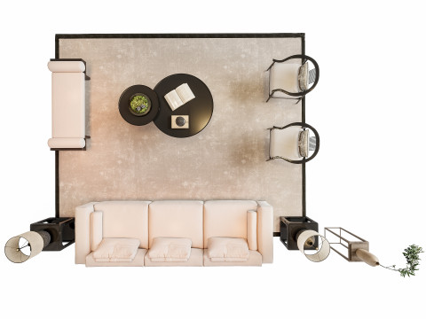 Sofa Coffee table sofa combination 1 3D मॉडल
