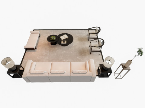 Sofa Coffee table sofa combination 1 3D मॉडल