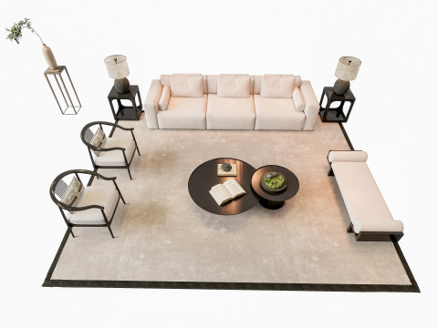 Sofa Coffee table sofa combination 1 3D मॉडल