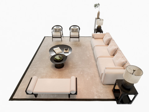 Sofa Coffee table sofa combination 1 3D मॉडल