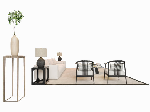 Sofa Coffee table sofa combination 1 3D मॉडल