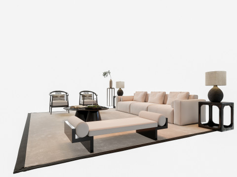 Sofa Coffee table sofa combination 1 3D मॉडल