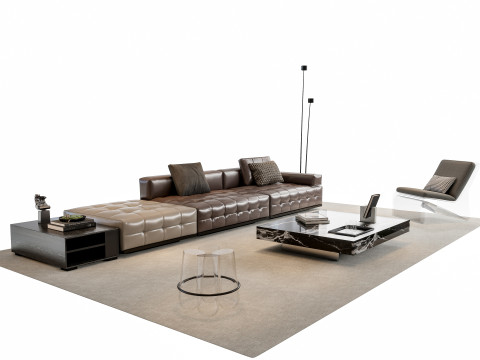 Sofa Coffee table sofa combination 02 3D Model