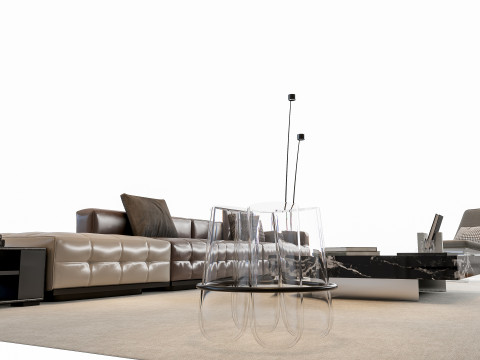 Sofa Coffee table sofa combination 02 3D Model