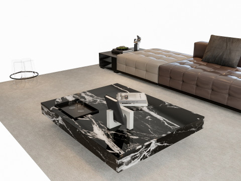 Sofa Coffee table sofa combination 02 3D Model