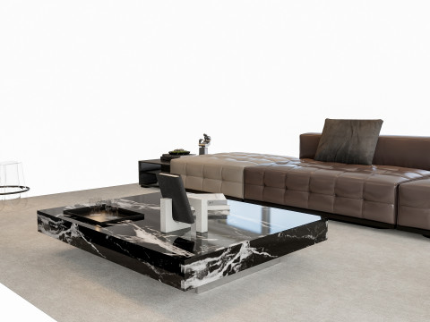 Sofa Coffee table sofa combination 02 3D Model