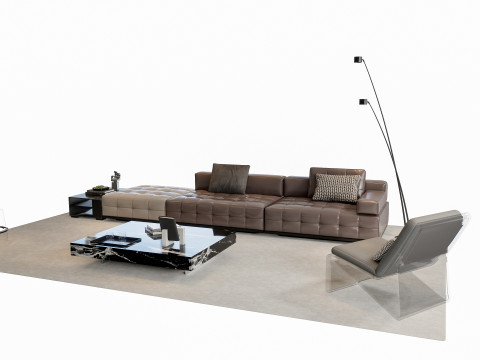 Sofa Coffee table sofa combination 02 3D Model