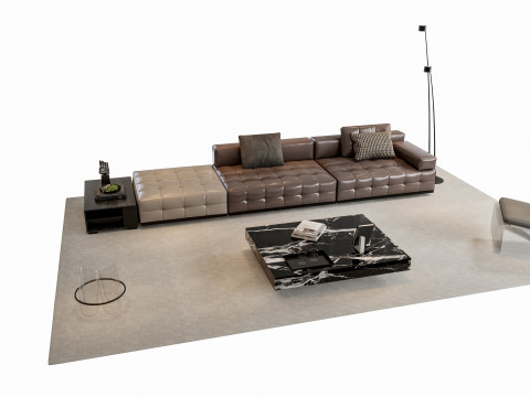 Sofa Coffee table sofa combination 02 3D Model