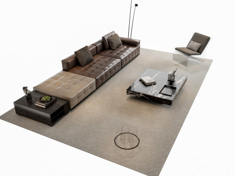 Sofa Coffee table sofa combination 02 3D Model