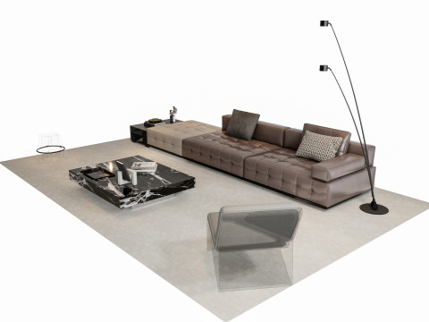 Sofa Coffee table sofa combination 02 3D Model