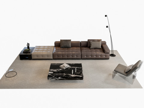 Sofa Coffee table sofa combination 02 3D Model