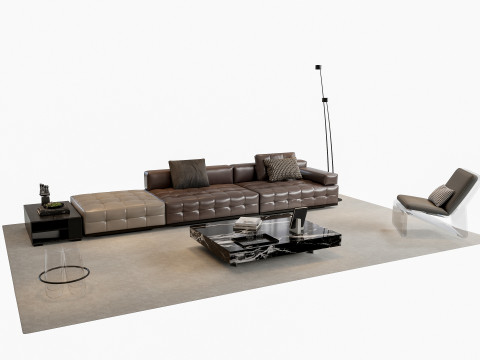 Sofa Coffee table sofa combination 02 3D Model