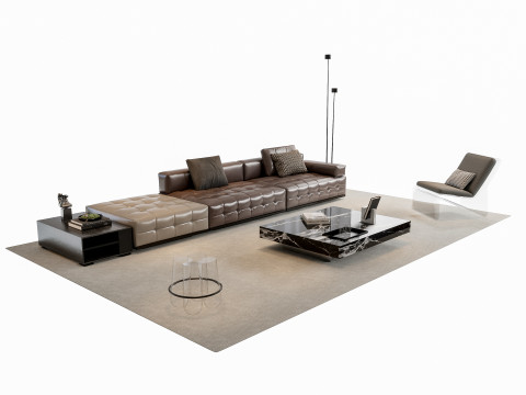 Sofa Coffee table sofa combination 02 3D Model