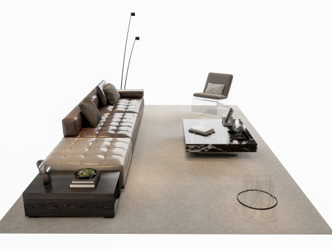 Sofa Coffee table sofa combination 02 3D Model