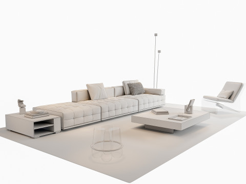 Sofa Coffee table sofa combination 02 3D Model