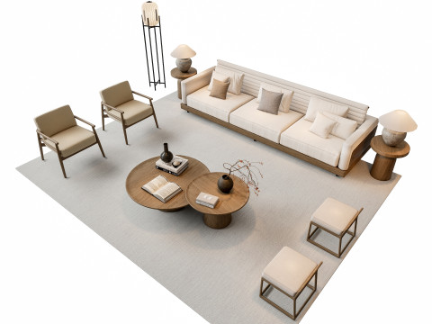 Sofa Coffee table sofa combination 2 3D Модель