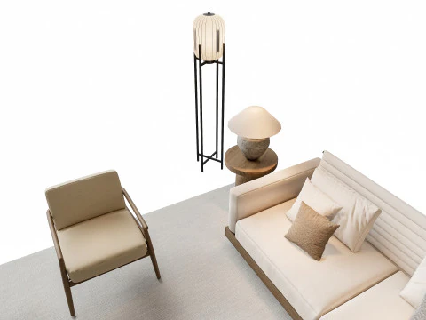 ソファ コーヒーテーブル ソファコンビネーション 2 3Dモデル