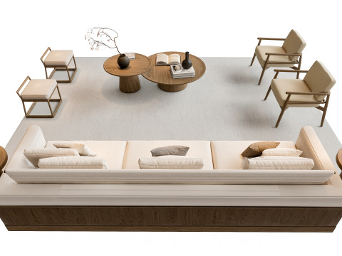 Sofa Coffee table sofa combination 2 3D Модель