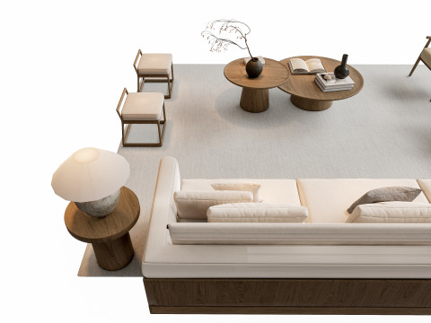 Sofa Coffee table sofa combination 2 3D Модель