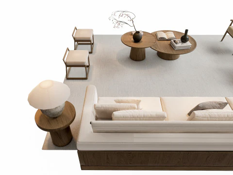 ソファ コーヒーテーブル ソファコンビネーション 2 3Dモデル