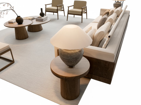 Sofa Coffee table sofa combination 2 3D Модель