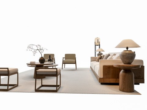Sofa Coffee table sofa combination 2 3D Модель