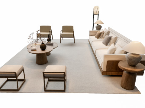 Sofa Coffee table sofa combination 2 3D Модель