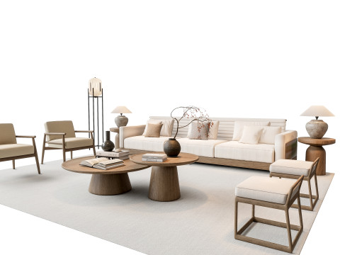 Sofa Coffee table sofa combination 2 3D Модель