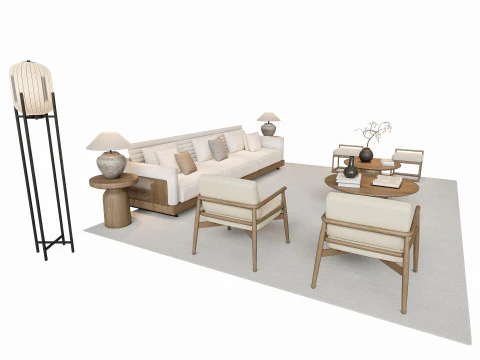 ソファ コーヒーテーブル ソファコンビネーション 2 3Dモデル